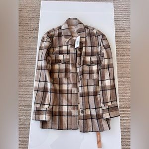 Reformation Ridley Brown and Cream Jacket (Brand New)